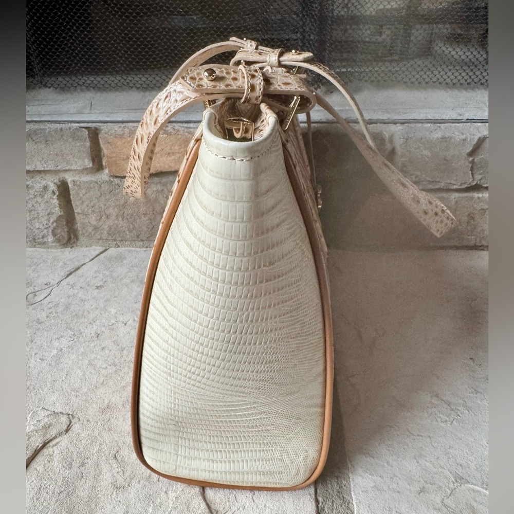 Brahmin Cream and Tan Tote Bag - Picture 3 of 11